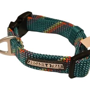 Arcadia Trail Rope Collar Dark Green/ Multicolor For Dogs Small Nwot